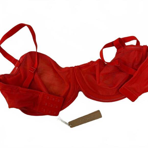 NWT SKIMS Jelly Sheer Underwired Bra - Poppy Red - US 32H / UK 32F - Picture 4 of 6